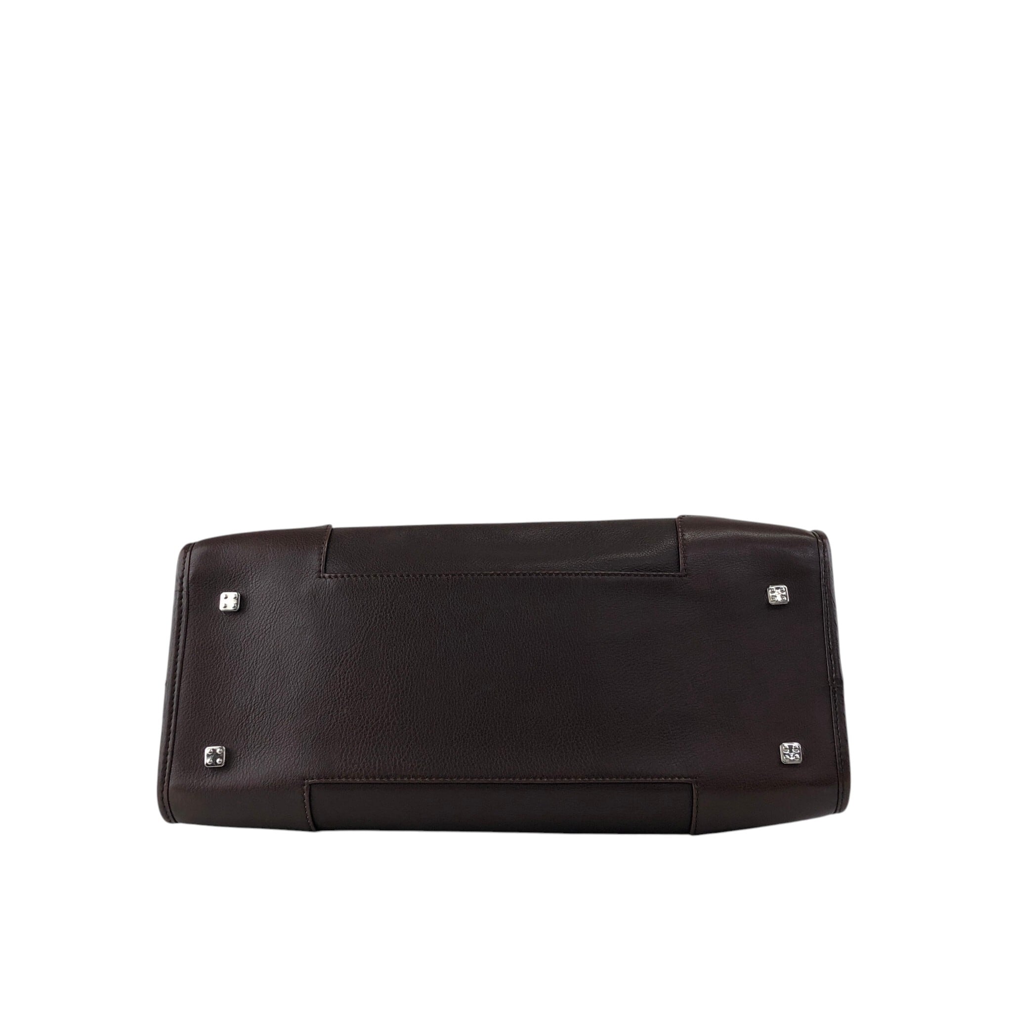 LOEWE ロエベ アマソナ36 ハンドバッグ ブラウン カデナ レザー
