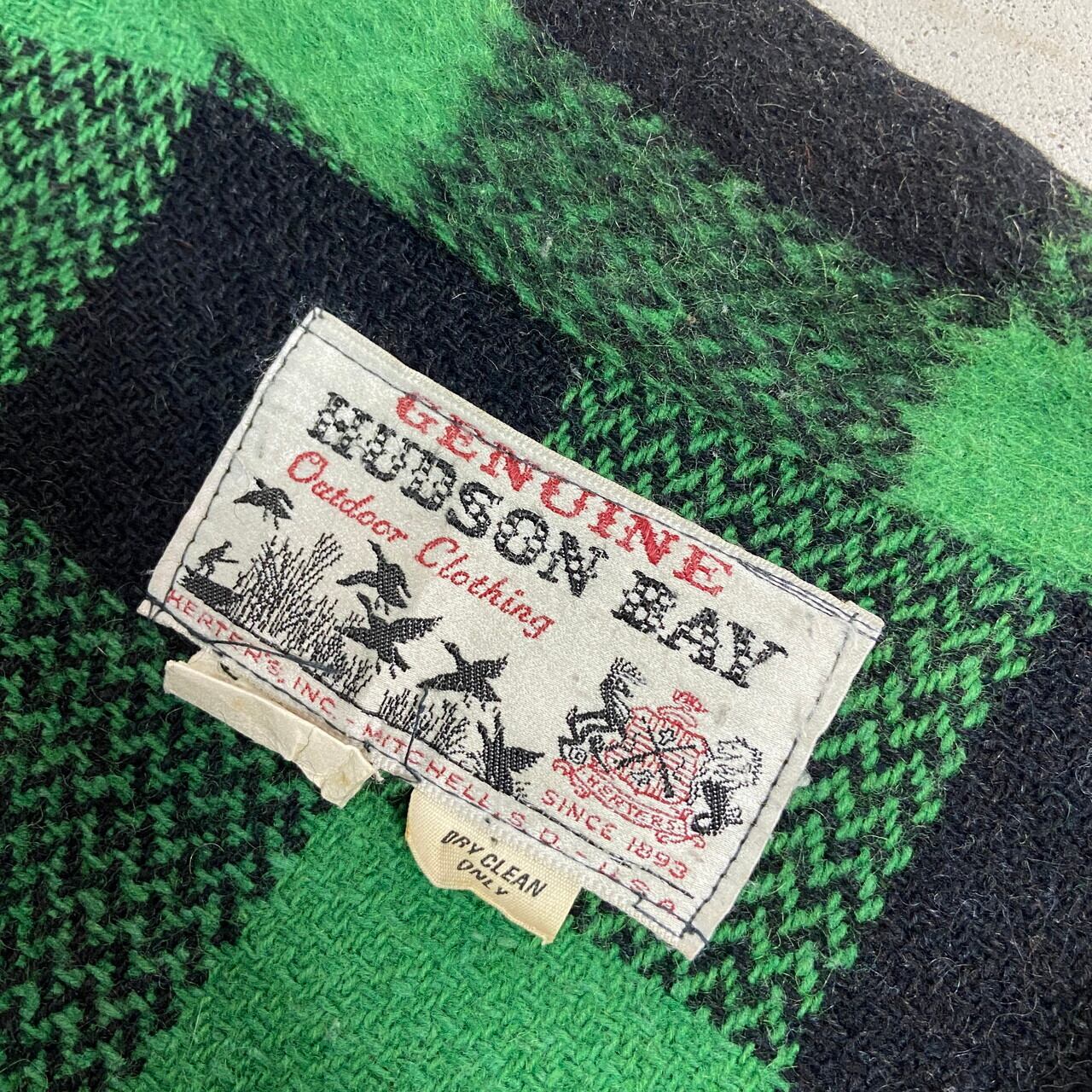 70〜80年代 HUDSON BAY ハドソンベイ ウールシャツ メンズXL相当 古着