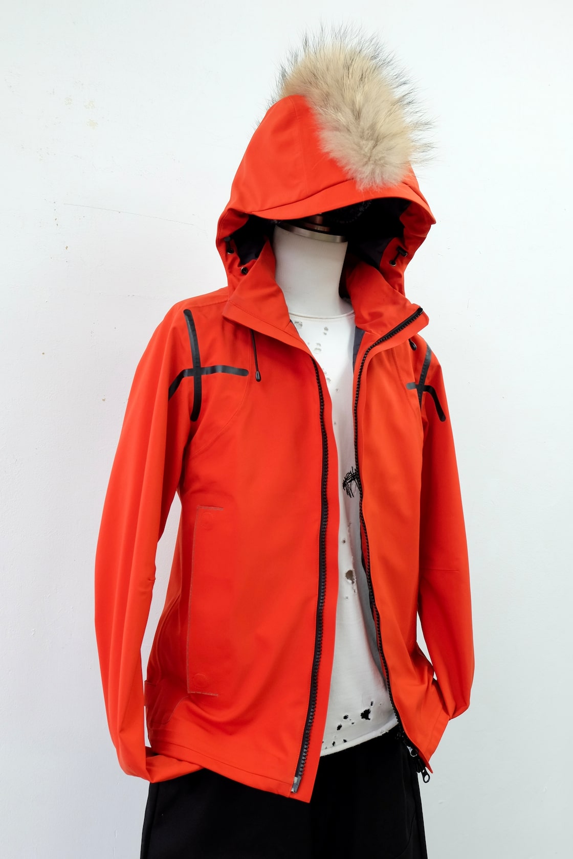 2000s MARITHE FRANCOIS GIRBAUD mohawk fur shell jacket | PAY ID