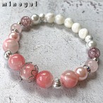 再販x3【受注制作】⭐️人間関係⭐️ピンクペルシャ翡翠 マザーオブパール ローズクォーツ ブレスレット✨ ｜minegel-オーダーメイドできるおしゃれパワーストーンブレスレット