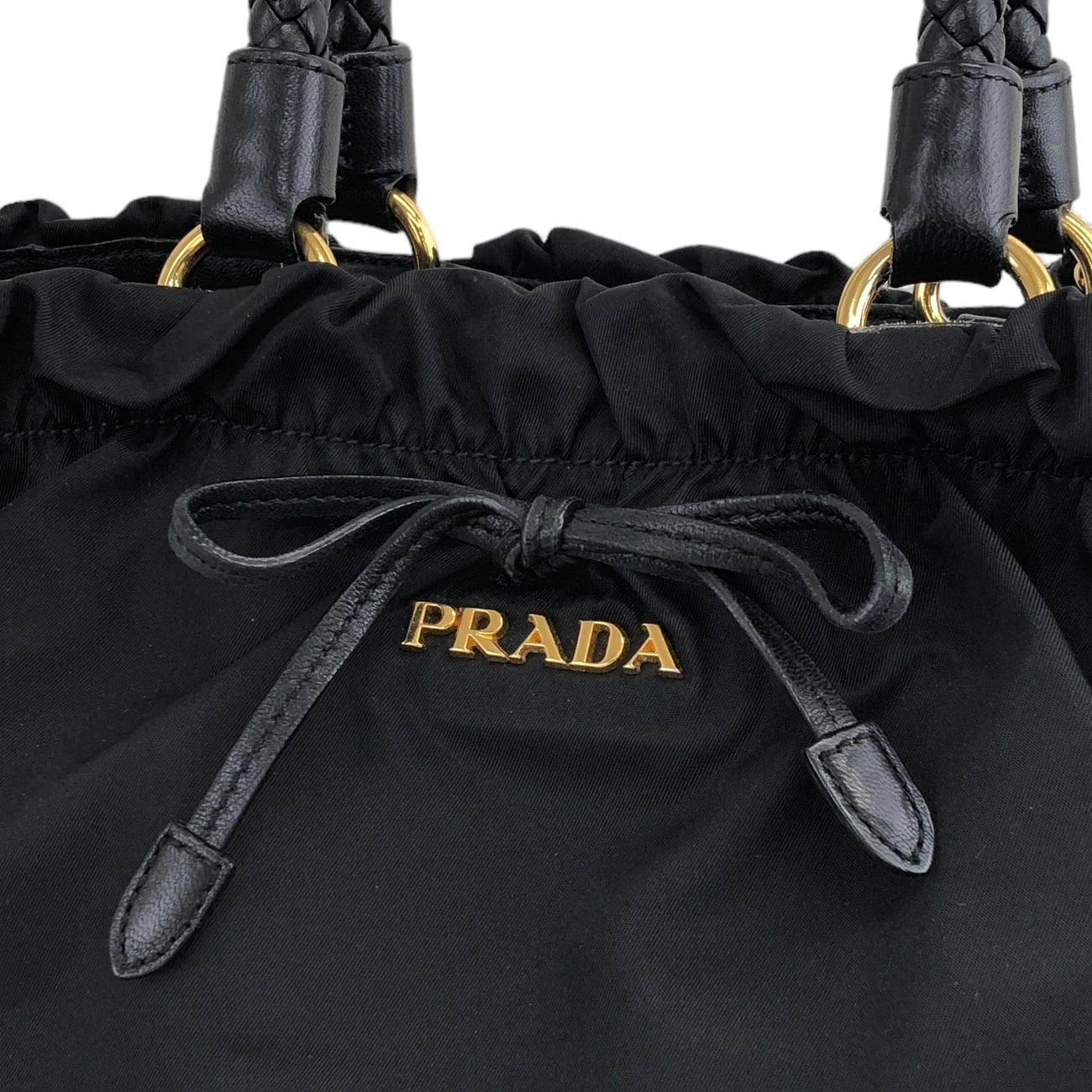 PRADA プラダ ロゴ リボンモチーフ ナイロン 2Way ショルダーバッグ