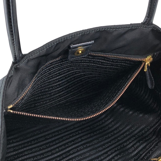 PRADA プラダ ハンドバッグ ブラック トライアングルロゴ ナイロン トートバッグ vintage ヴィンテージ オールド zahf6a