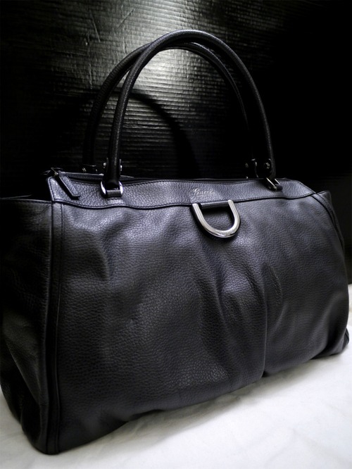 美品◆GUCCI グッチ アビー A4対応ビジネス可 ユニセックス 大容量 オールレザー トート ハンド バッグ 黒◆ 通勤通学にも大活躍のA4対応♪