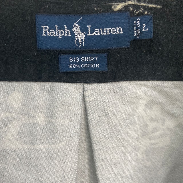 『送料無料』Ralph lauren 90s スキー柄シャツ BIGSHIRT シャモア