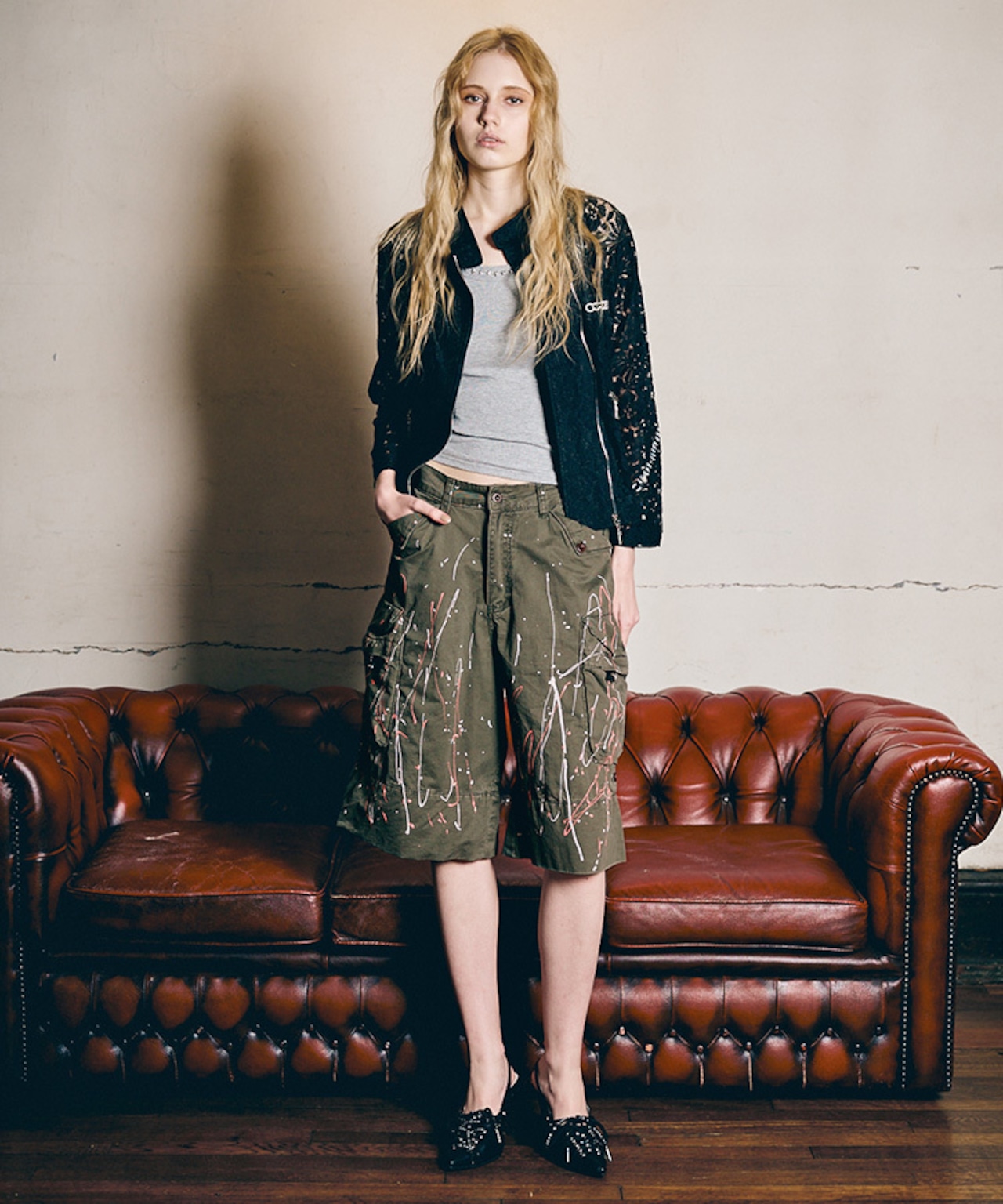 【先行販売】ペイントカーゴハーフパンツ CQ-48002