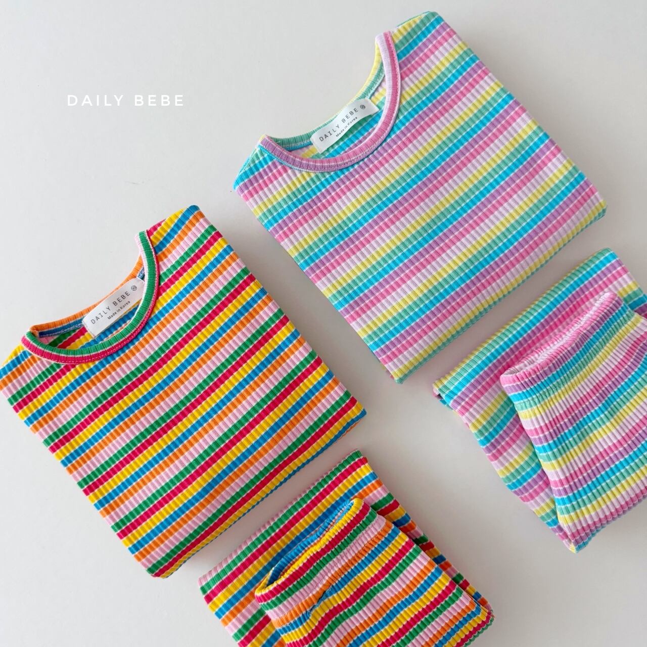 «sold out»«ジュニアサイズあり»«daily bebe» ボーダーセットアップ 2colors