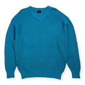 green label relaxing グリーンレーベル ワッフル編み Vネック コットンニット セーター サイズ XL /ターコイズブルー系 ユナイテッドアローズ