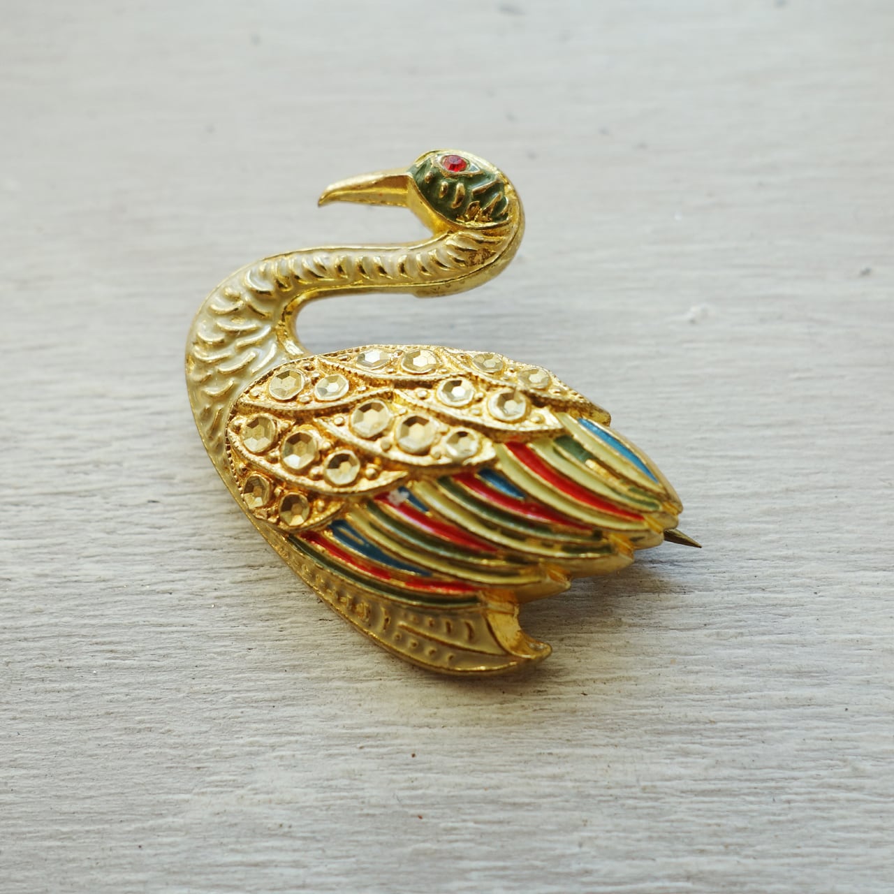 STERLING Lang社製 白鳥ブローチ ヴィンテージ STERLING Lang社製 白鳥