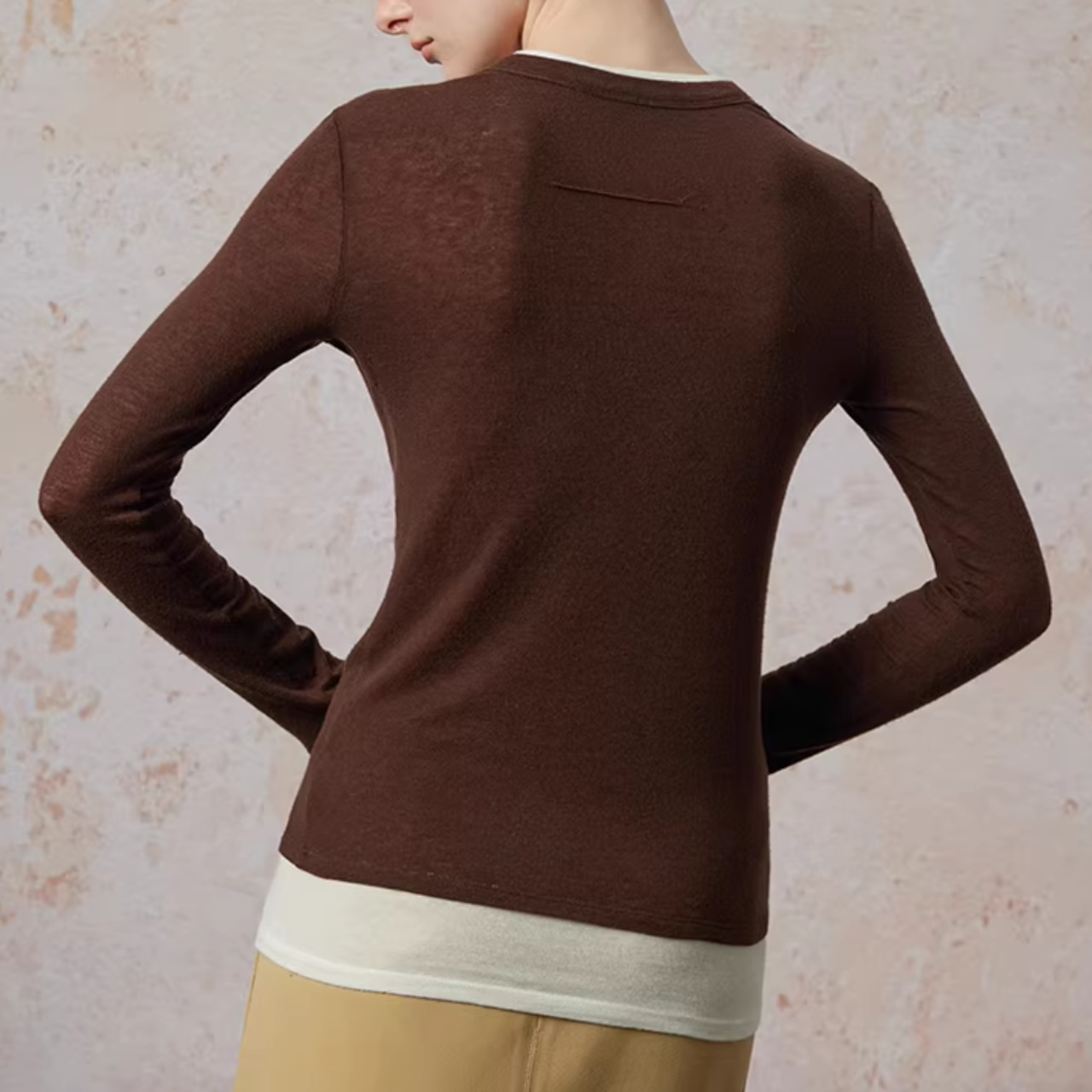 レイヤード風 クルーネック リブニット 00172・画像10