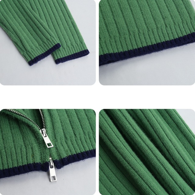 ribbed zip-up cardigan J00150