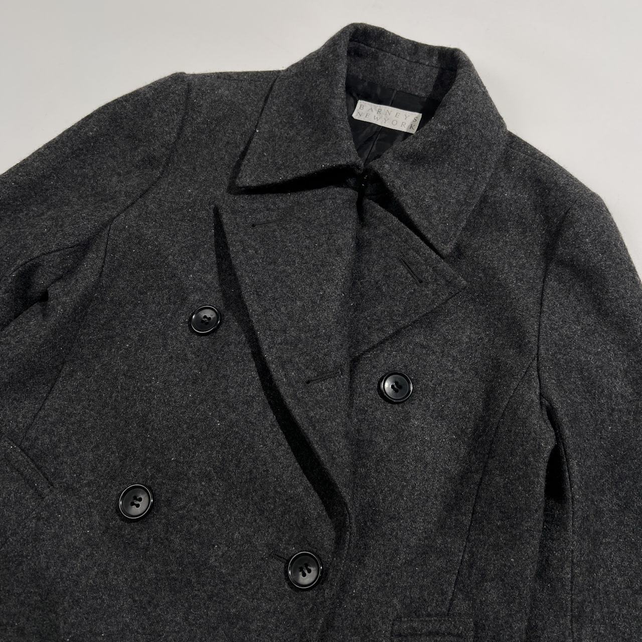 BARNEYS NEWYORK バーニーズニューヨーク メルトン ウール Pコート ピーコート サイズ 38 /チャコールグレー系 レディース