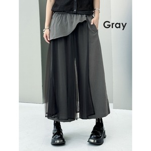 Sheer Wide-Leg Layered Pants / シアー ワイド レッグ レイヤード パンツ