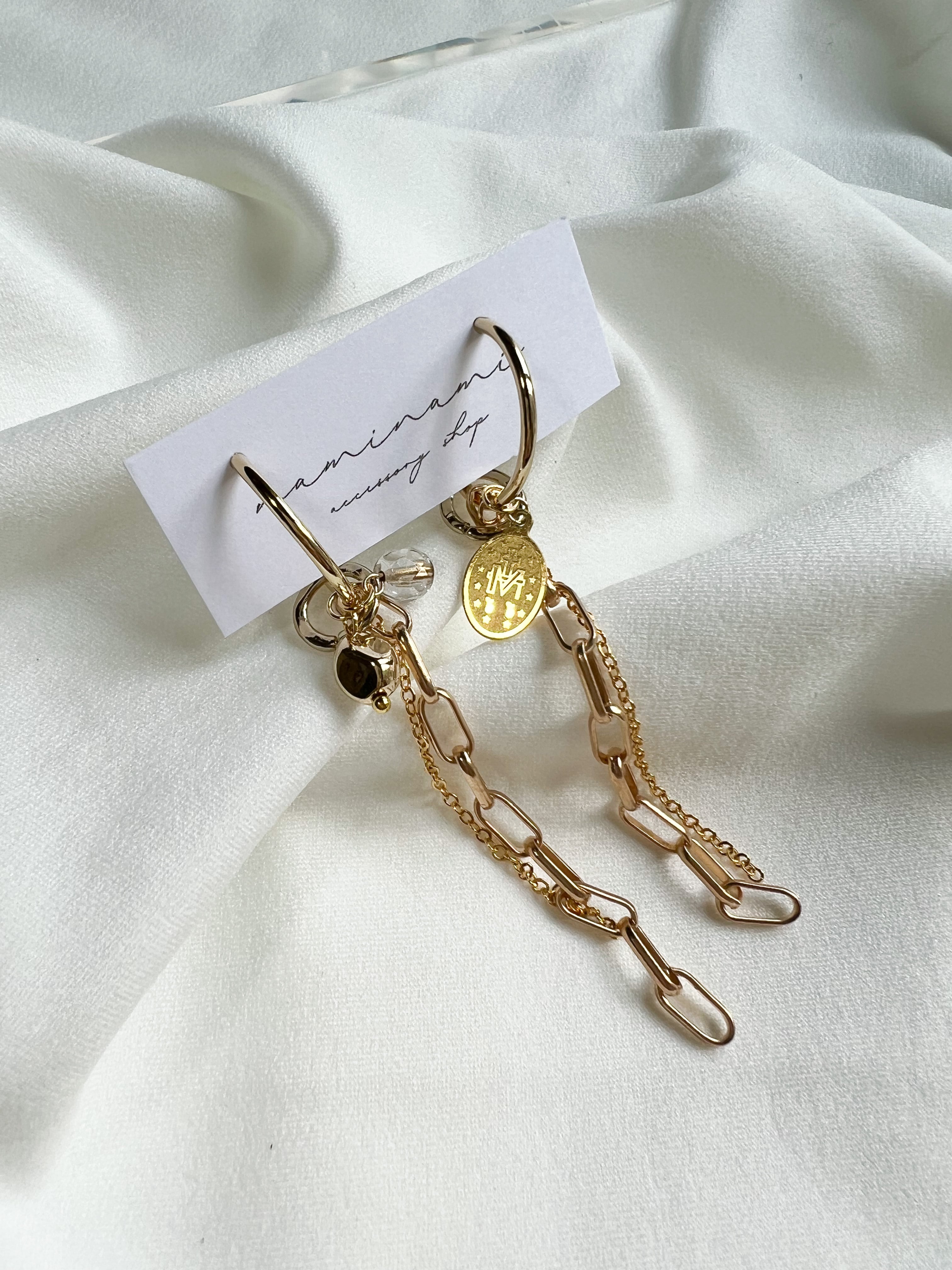 ジャラジャラフープイヤリング | アクセサリーショップ ｢ナミナミ｣