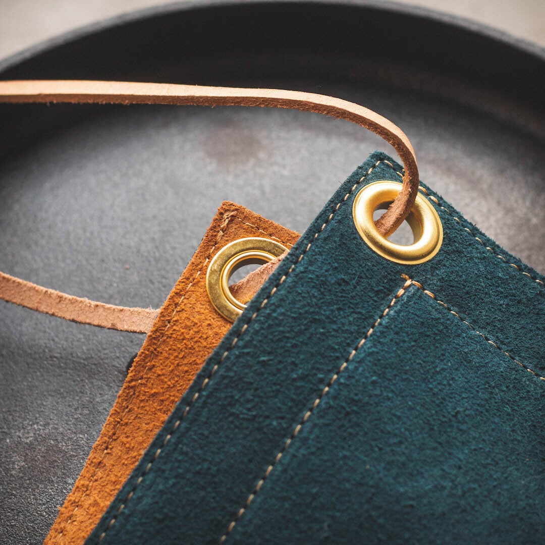 大きな革の鍋つかみ＆鍋敷き2枚セット