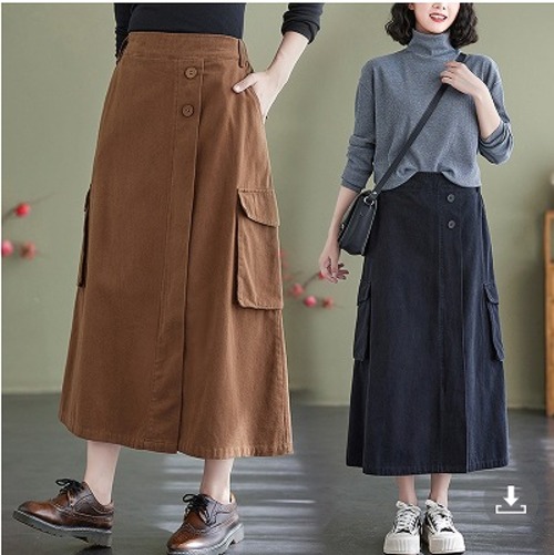 【秋冬新作】ファッションスカート♪ブラウン/ブラック2色展開◆#sebmit-257097