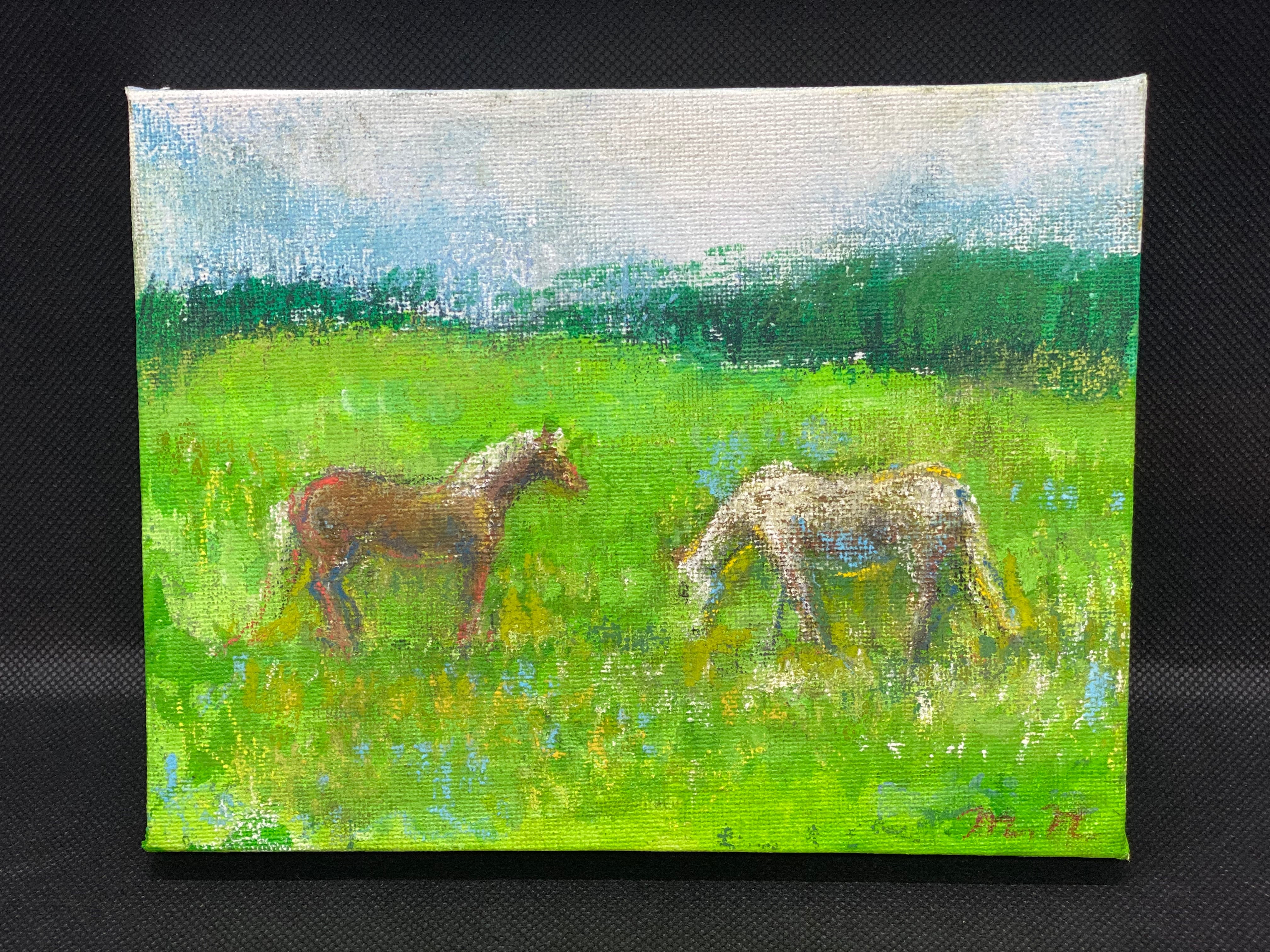 西美紀 | 遠野の馬 絵画-アクリル画（ミクストメディア）・キャンバス