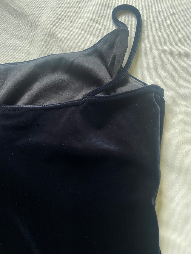90s All That Jazz Beaded Velour Cami Dress Navy
