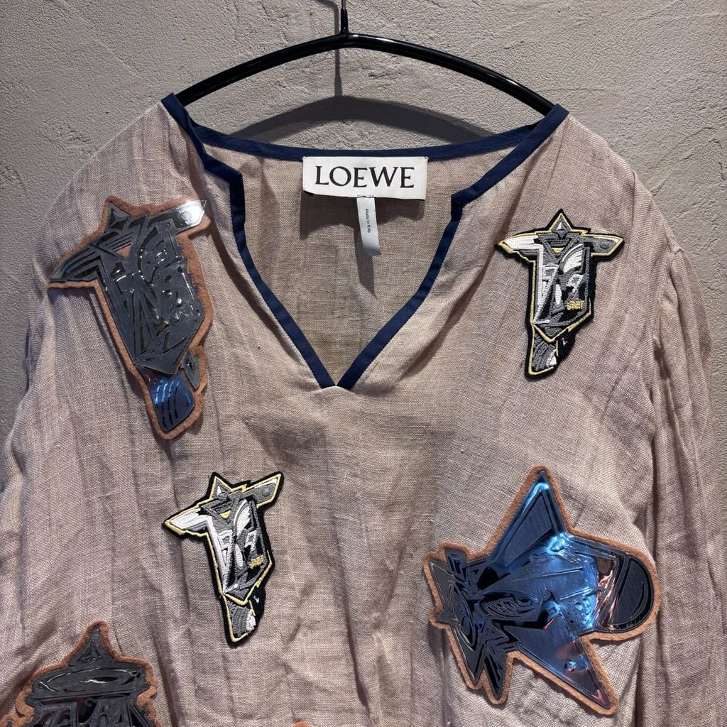 LOEWE ロエベ Linen Wappen Tops リネンシャツ 28003861 ベージュ size