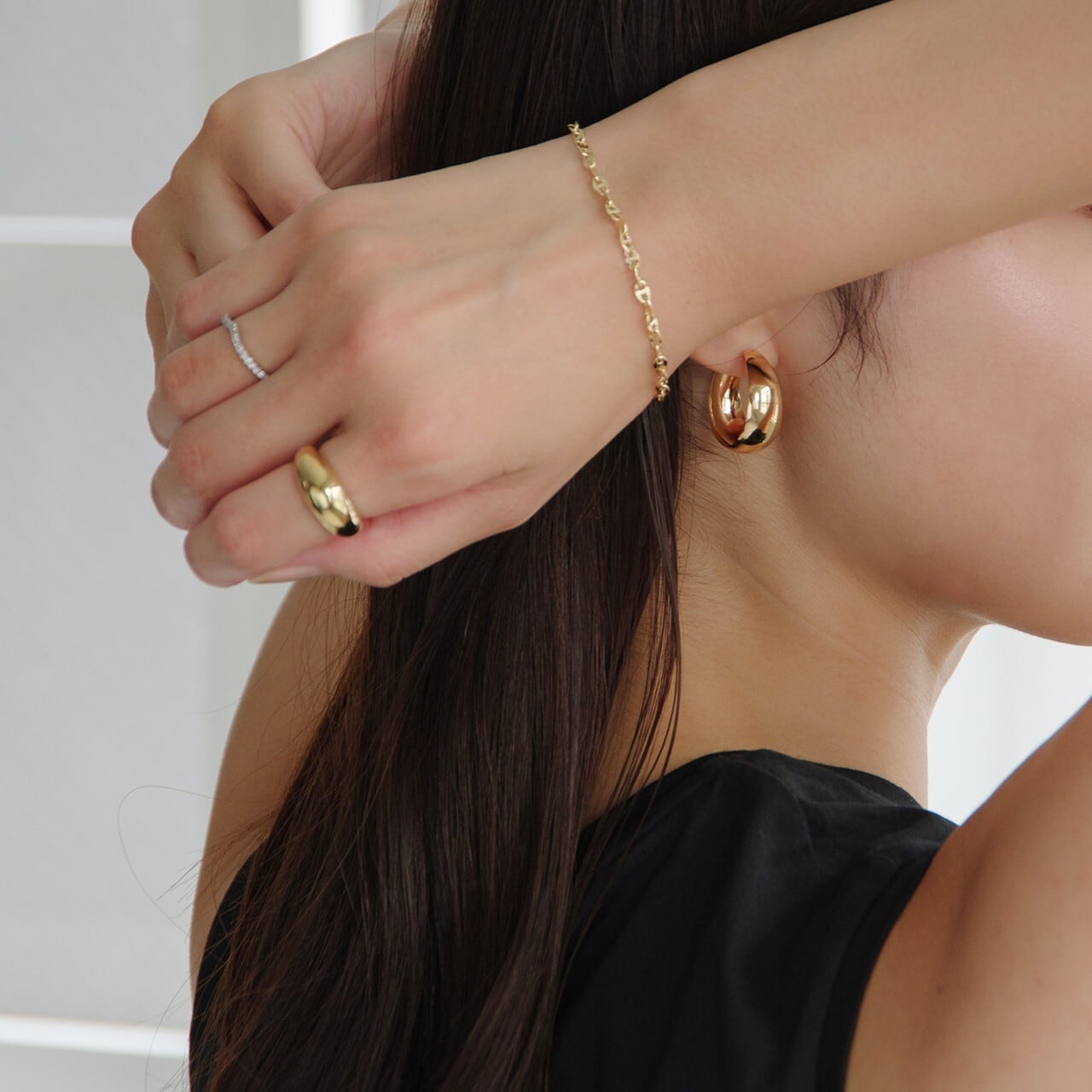 K18イエローゴールド直径25mm フープピアス【MKY0042P1】 | MONICE/モニス