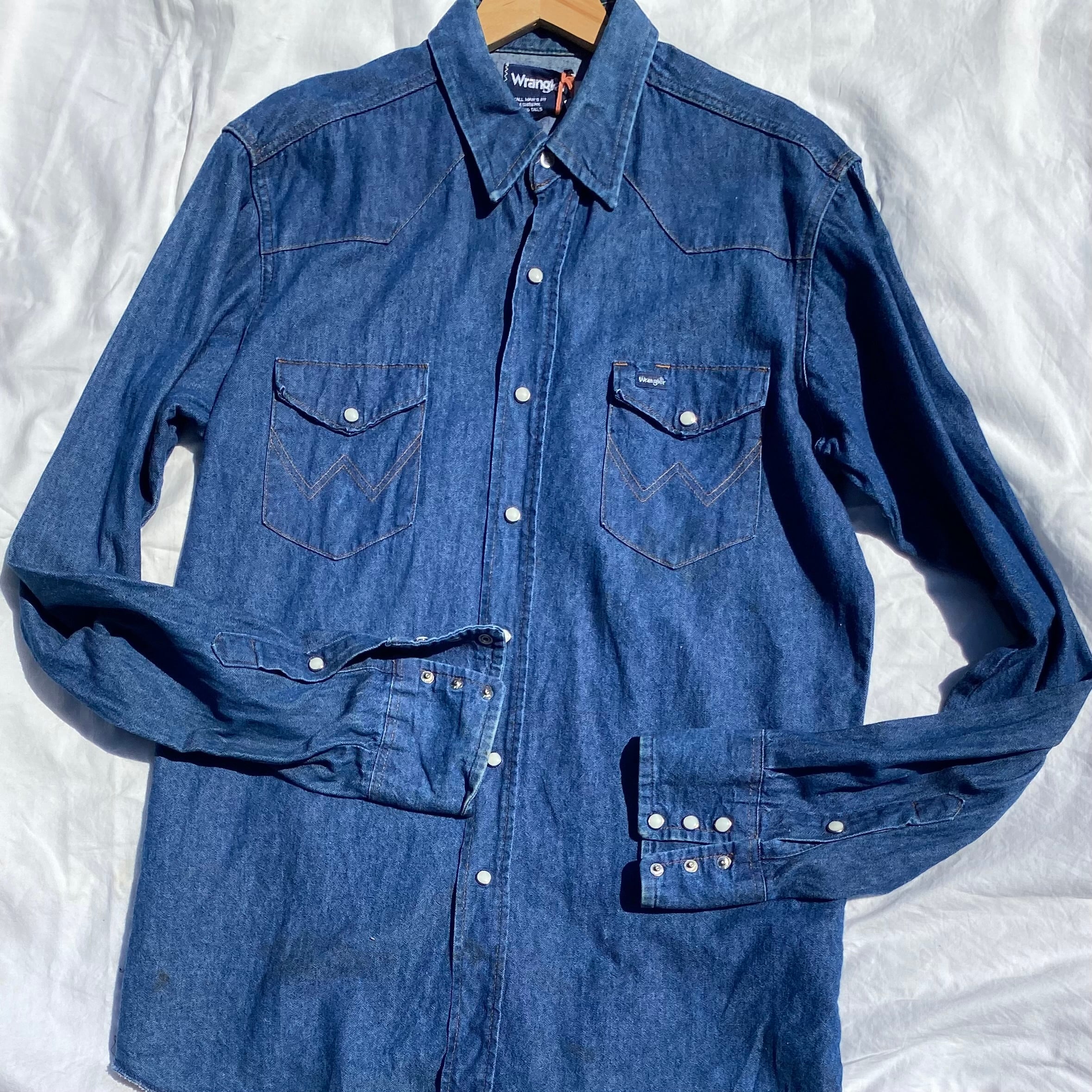 Wrangler Denim Western Shirt 16 1/2 Made in USA / ラングラー