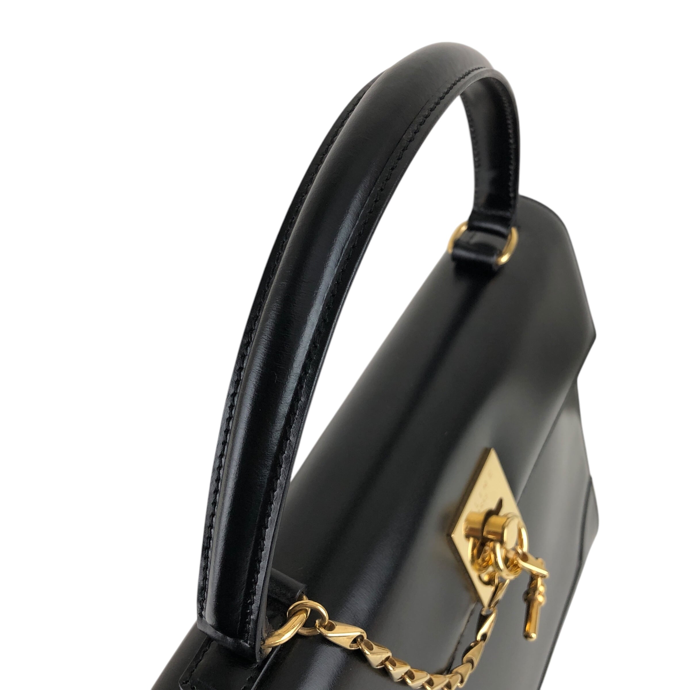 CELINE セリーヌ ハンドバッグ ブラック ガンチーニ チェーン レザー