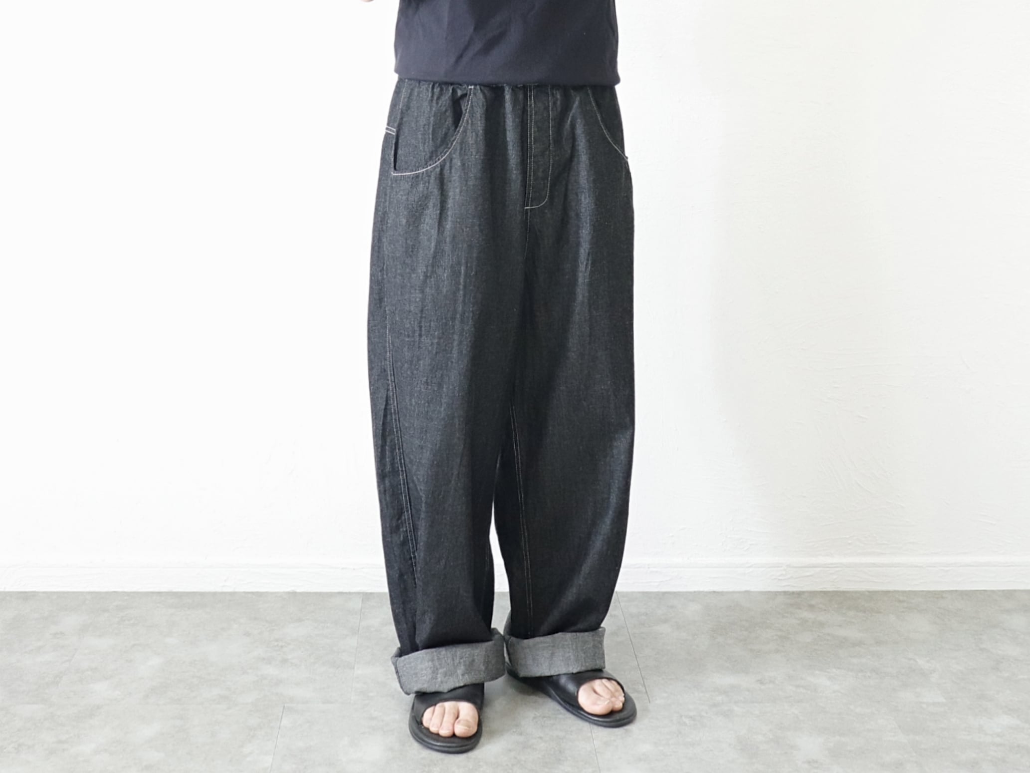 NARU FACTORY / 8オンス ムラデニム ノッポパンツ - BLACK | Mr