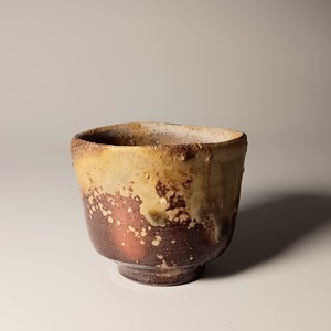 備前胡麻酒呑　Bizen sake cup with various ash