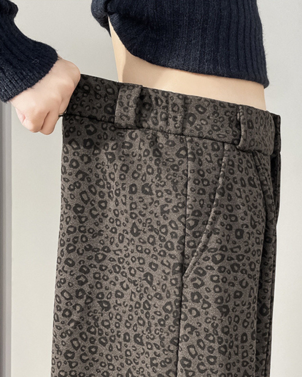 ジャカードレオパードワイドパンツ 2color A0664 - 5