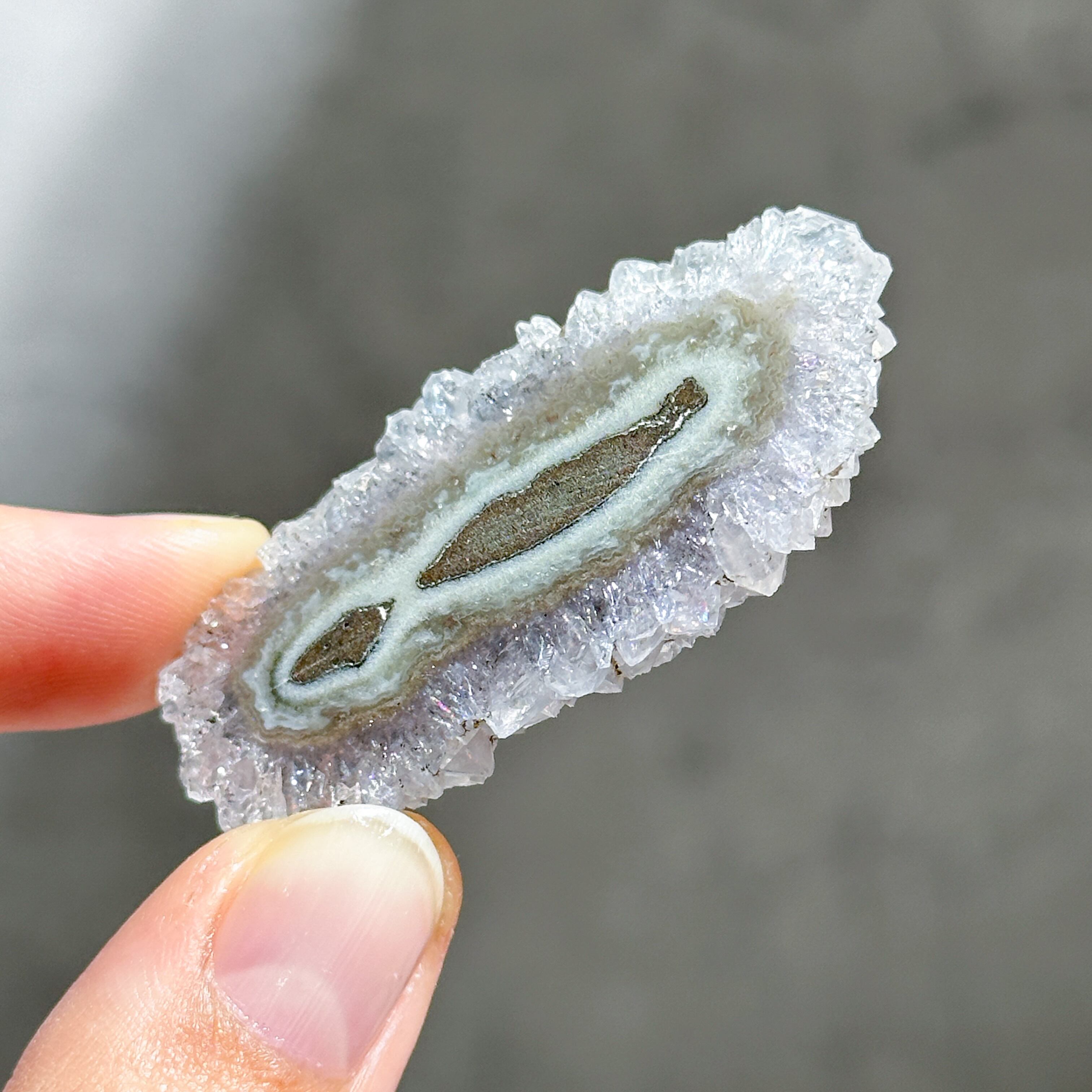 フラワーアメジスト(ホワイトアメジスト) スライス43◇ Flower