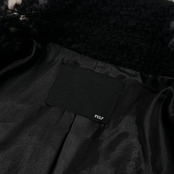 PULP パルプ ベイクルーズ チェック柄 ツイード ウールニット ロング コート /日本製/スリット入り