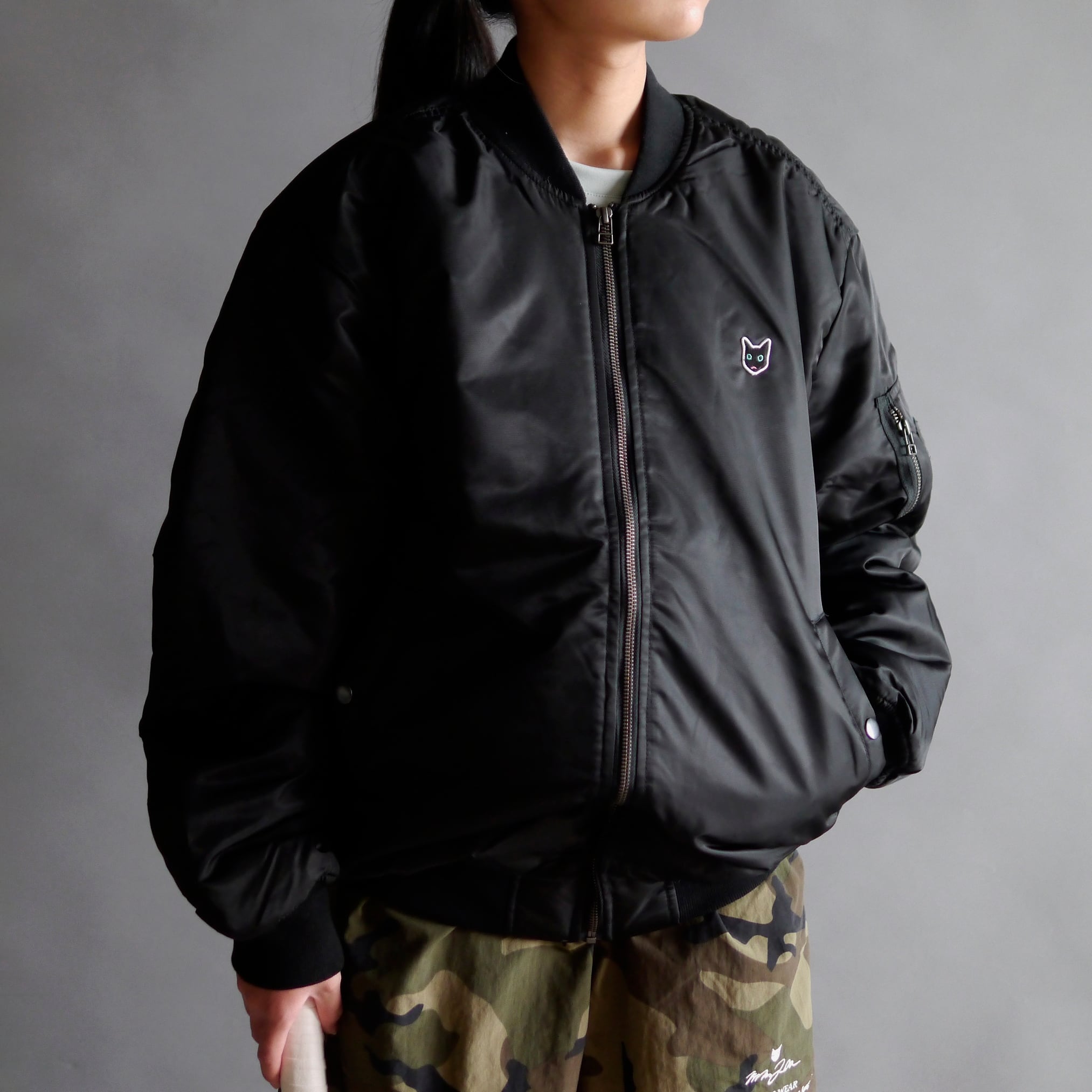 黒猫.MA-1ジャケット_ブラック | MM20a TENNIS WEAR