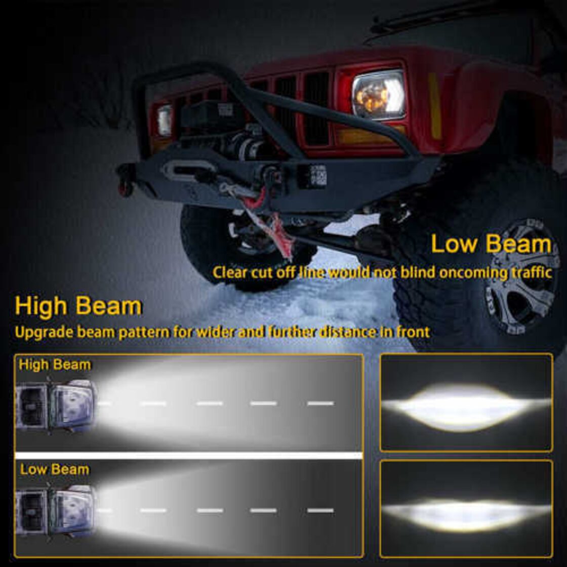 LED Headlights 55W Square 2個セット ヘッドライト 55W スクエア 