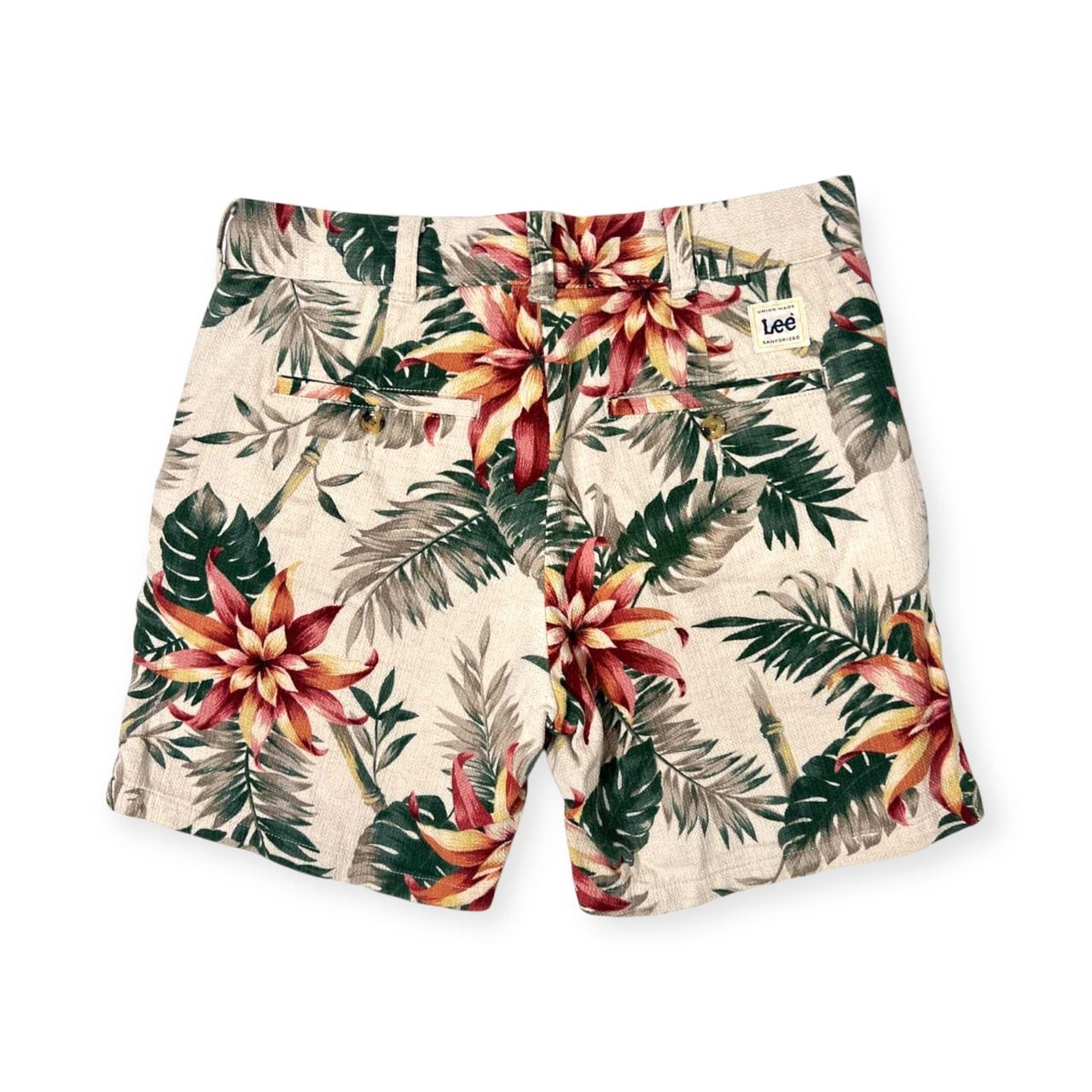 Lee × URBAN RESEARCH DOORS コラボ ボタニカル ハワイアン 総柄 リネン混 ハーフパンツ ショーツ M /メンズ