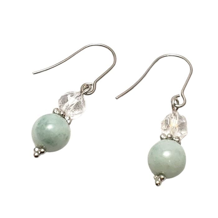 健康運 金運 パワーストーンピアス 翡翠 クリスタル ひすい 水晶 金属アレルギー チタン 変更可 5月 誕生石 プレゼント ギフト イヤリングに変更可 ラッピング対応 メール便 送料無料 アクセサリー