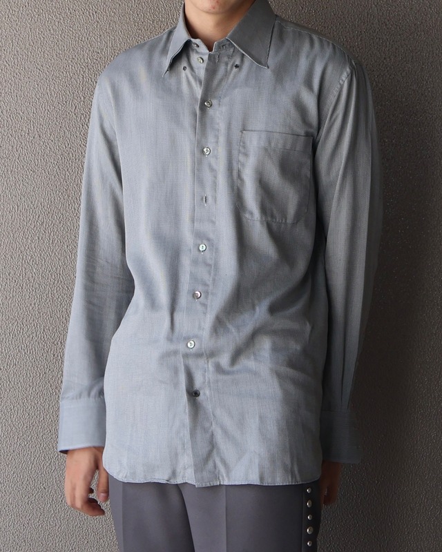 【Jean Paul Gaultier】High-neck shell button check shirt
