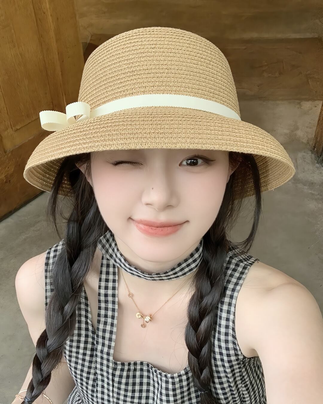 サイドリボンストローハット(2 colors) 2507002