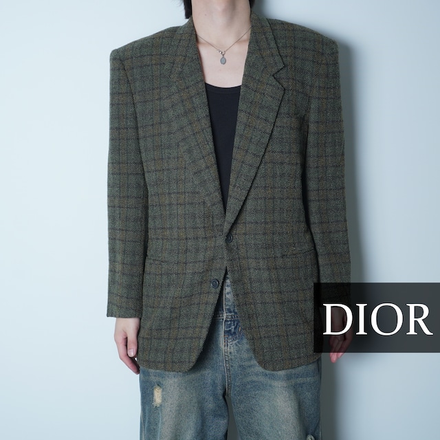 Christian Dior ウールコート ブラウン Chiristian Dior】 ウールステンカラーコート ブラウン