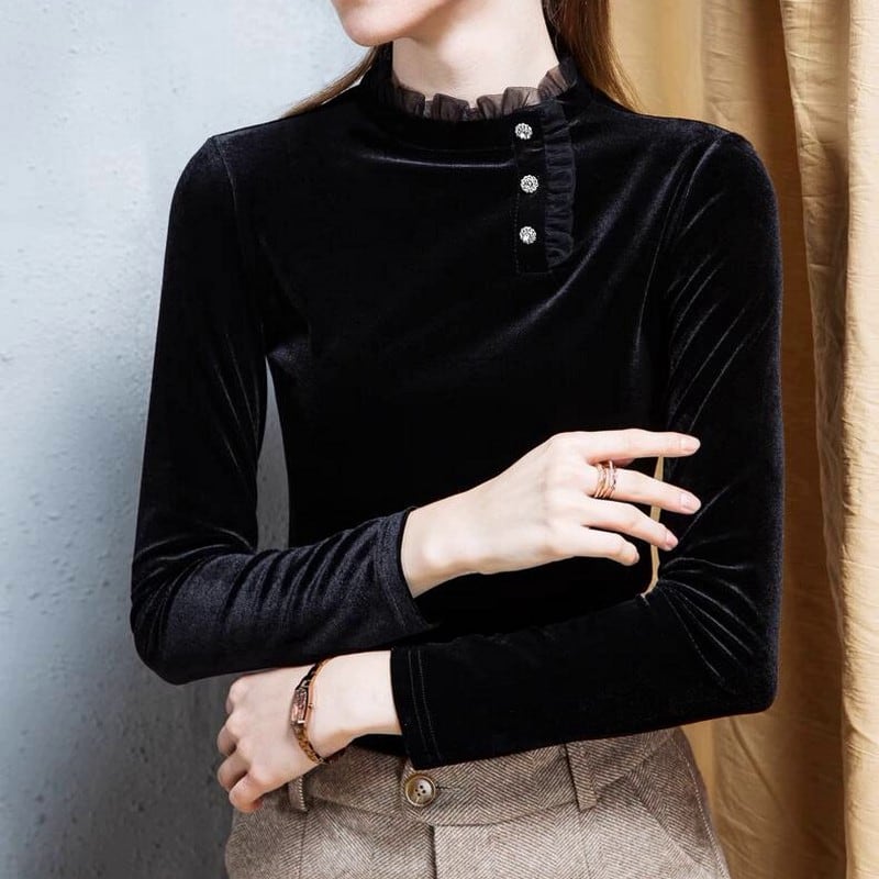 ベルベットフリル・エレガントダンストップス ds0953