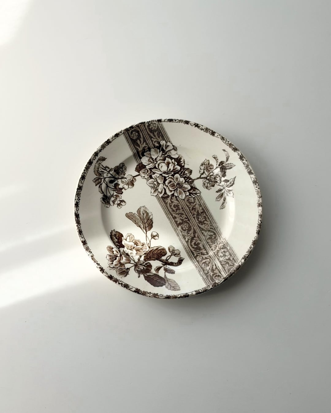 Émile Bourgeois エミール・ブルジョワ / お花とレースの平皿プレート φ23.5cm (c)