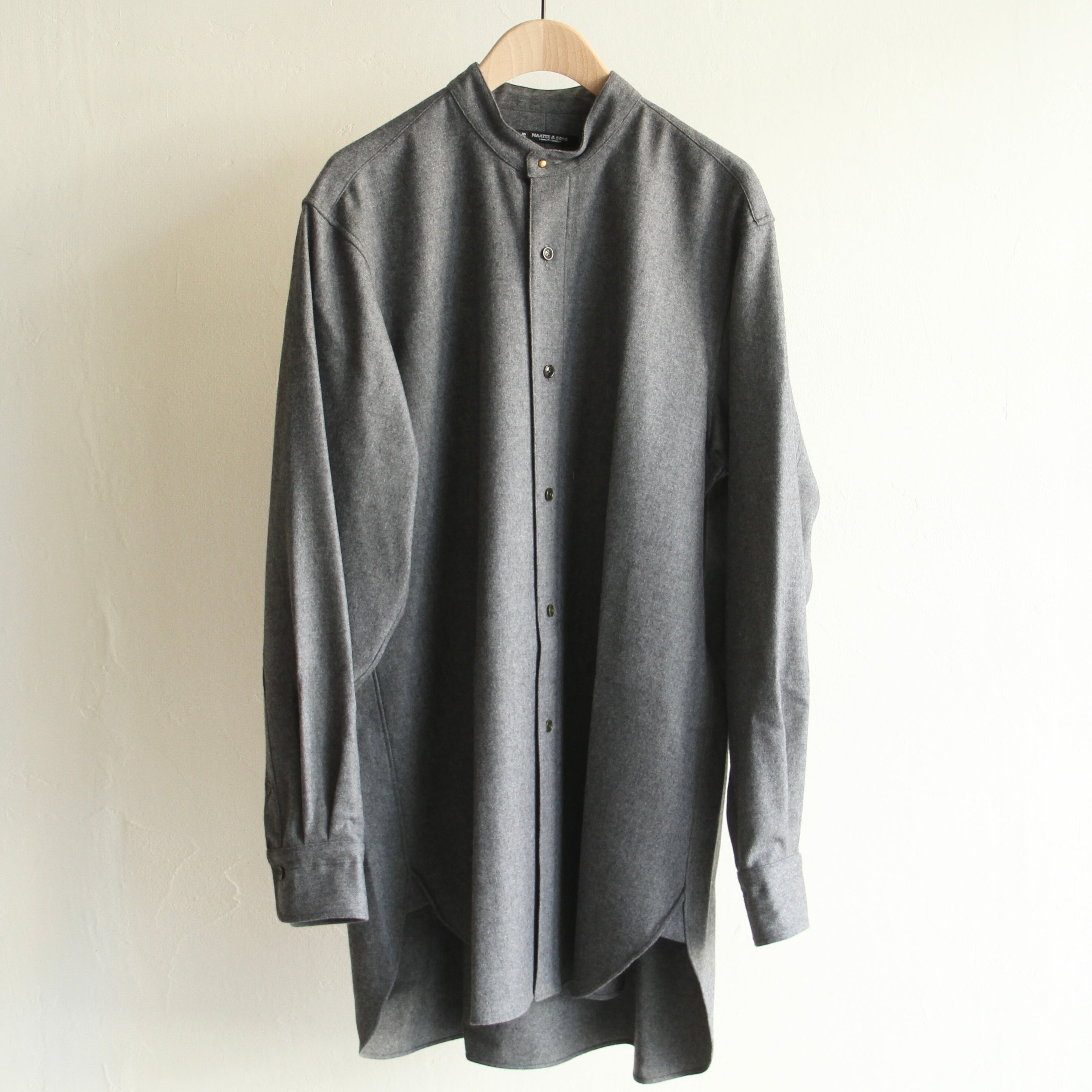 MAATEE&SONS【 mens 】wool saxony band collar shirts | Terminal