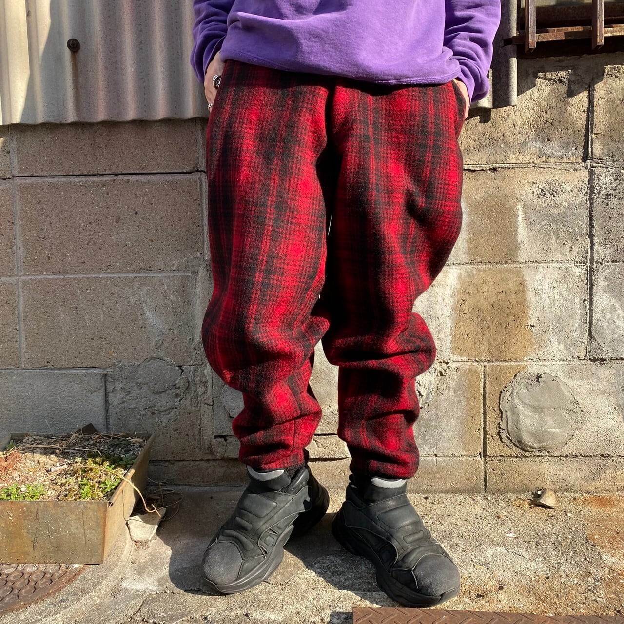 60〜70's USA製 WOOLRICH ウールチェックパンツ ハンティング