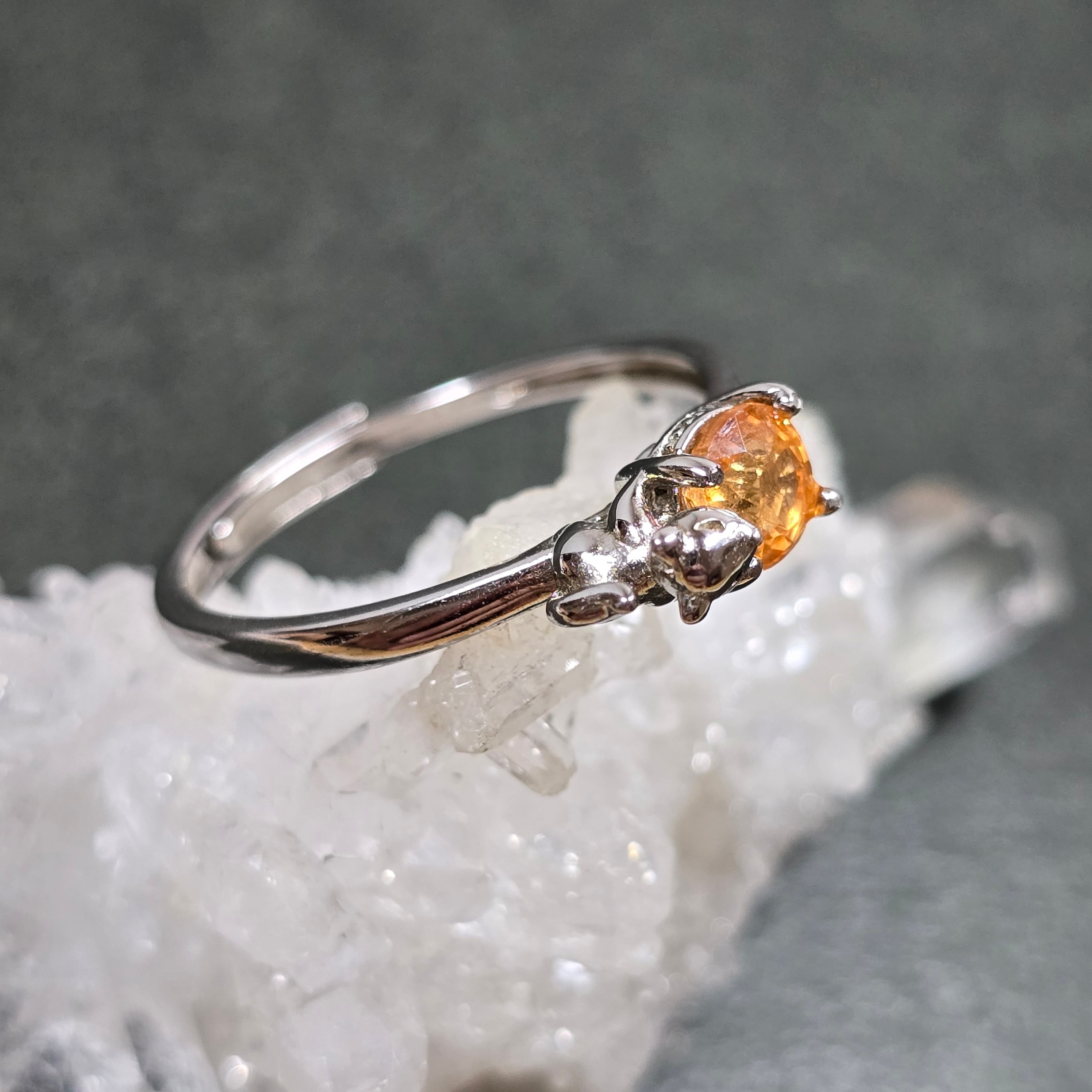 スペサルティンガーネット ダイヤリング プラチナ