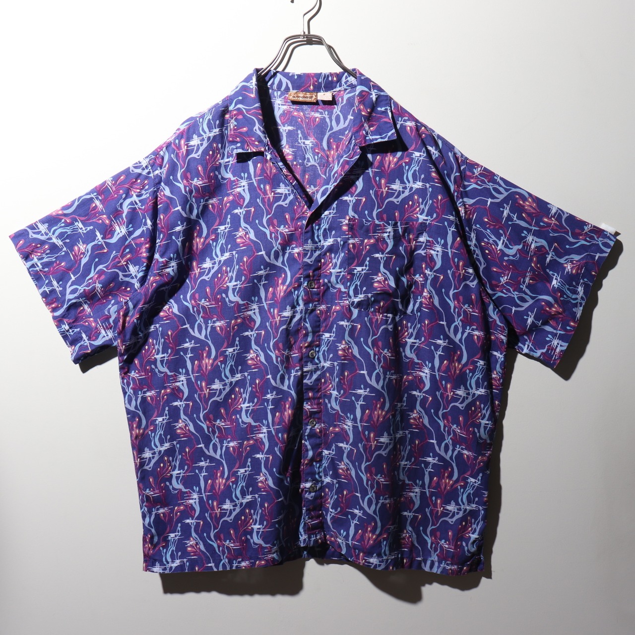 美品 XL 93年 ACシャツ 海藻 patagonia パタゴニア アロハ 青 ブルー seaweed 総柄