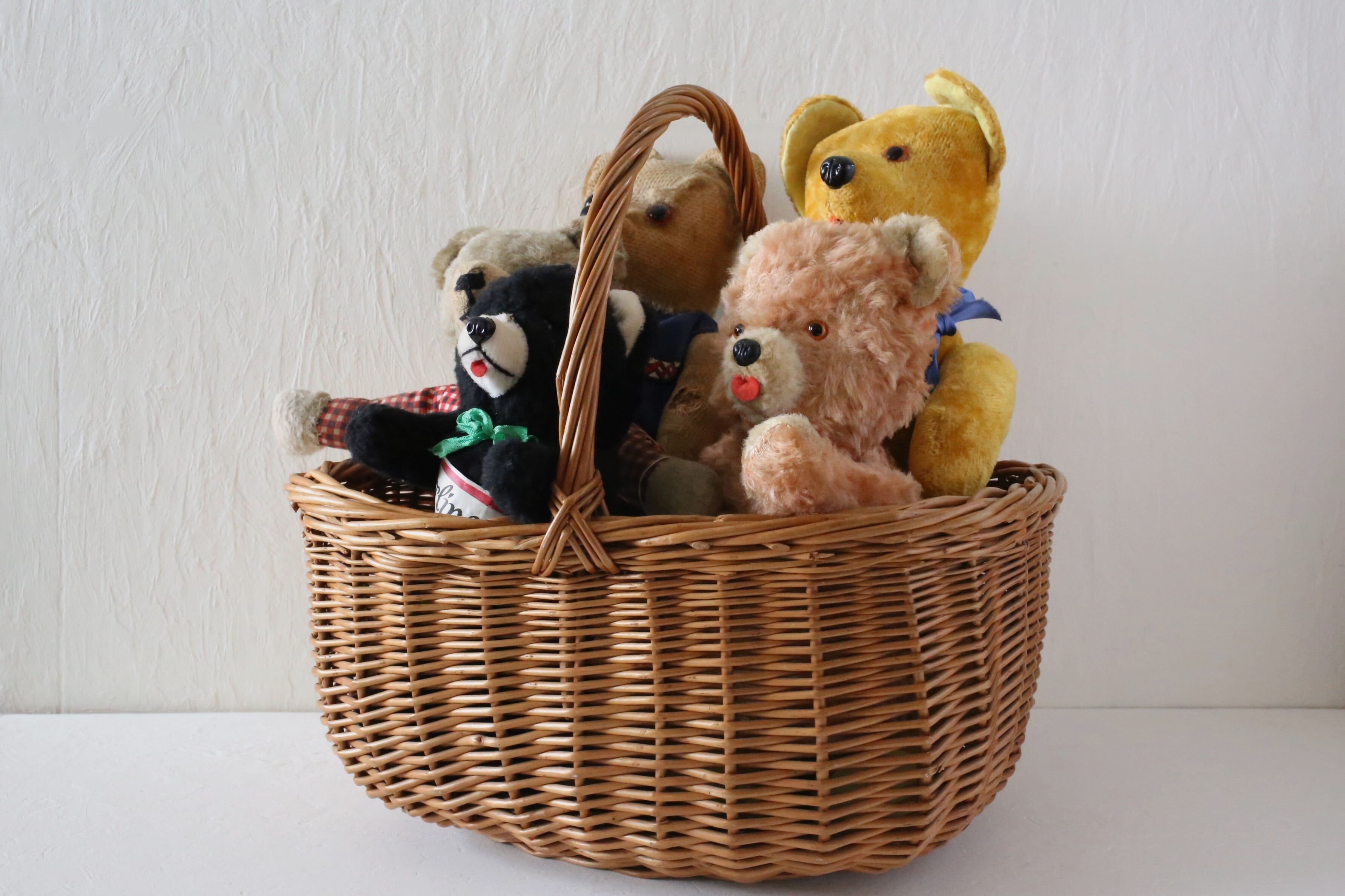 フランス アンティーク ヴィンテージ やや四角いフォルムの大きめのパニエ N-06637