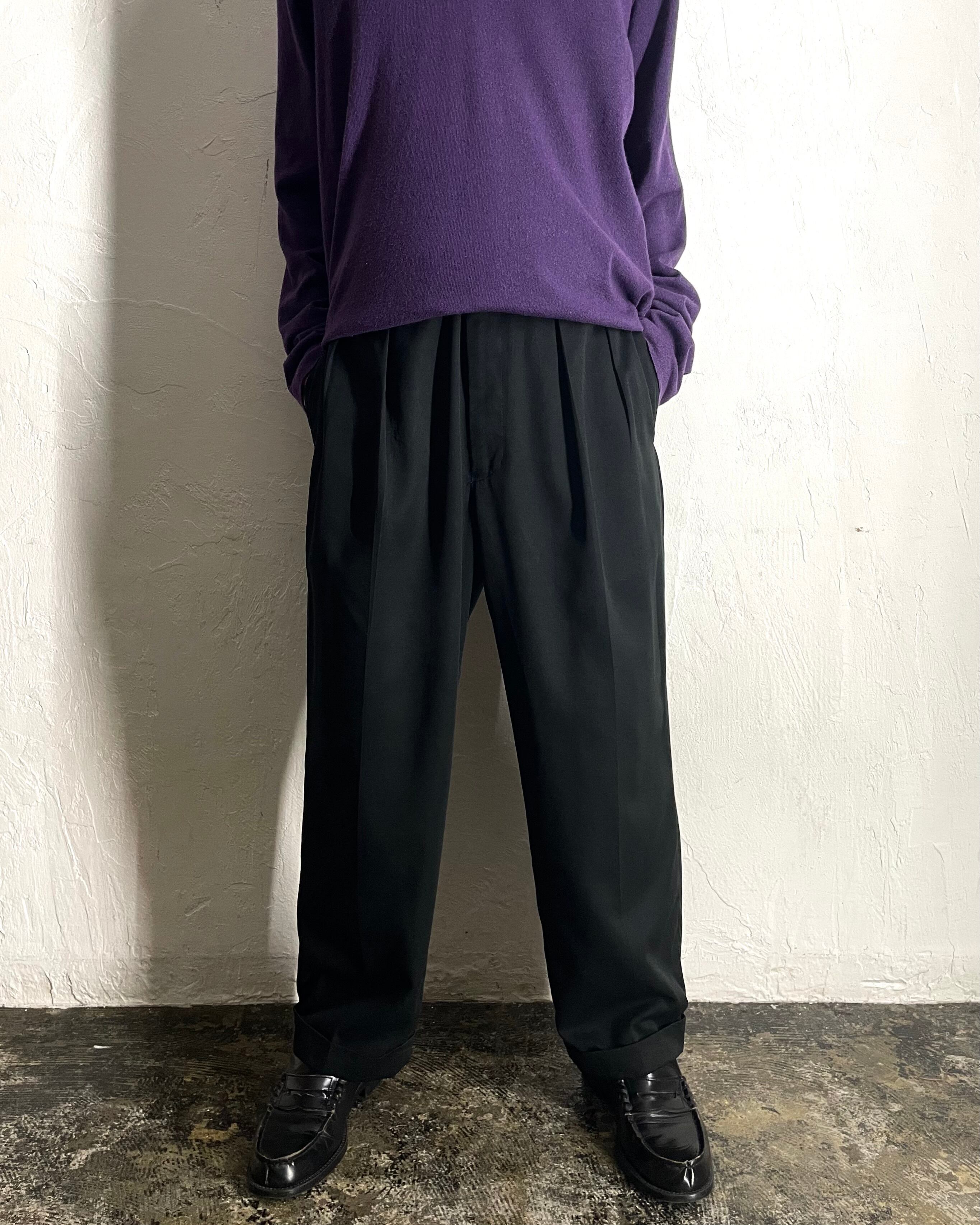 90s Ralph Lauren Wide Poly Slacks | VOLAR