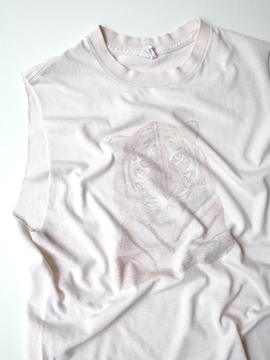 70-80s Cut off tiger print tee