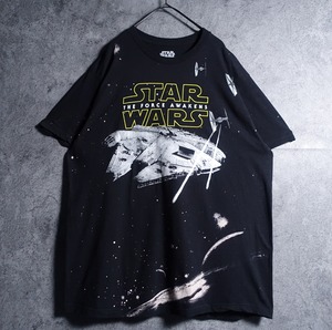 “STAR WARS” Black Millennium Falcon Print T-Shirt