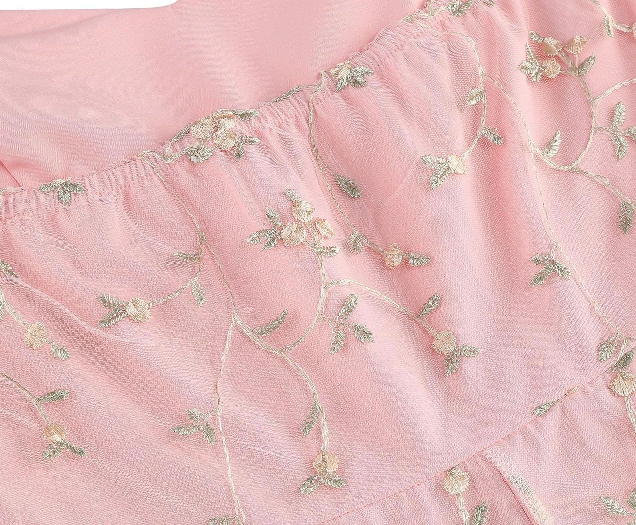 スプリング・メドウ・ミスト  フラワー刺繍ドレス　M25175