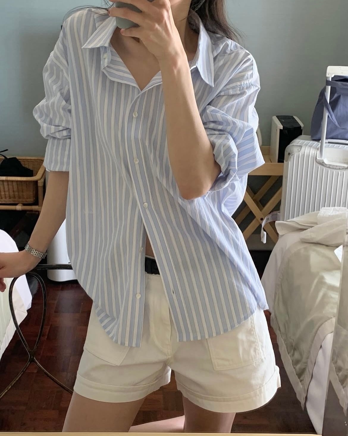 (即納) muret / River stripe shirt