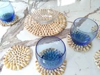 Aegeansea style Cowrie Shell Coaster6p & Potmat1p エーゲ海スタイル宝貝のテーブルセット7点セット